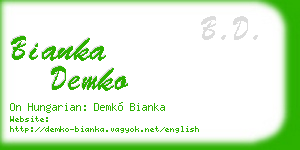 bianka demko business card