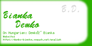 bianka demko business card